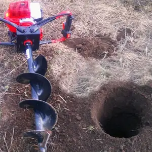 Perceuse au sol à essence et gaz Tarières à terre Plantation d'arbres Creuser Post Hole Digger Machine
