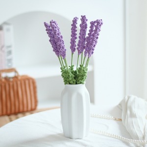Ramo de lavanda tejido a mano con hilo de flores, producto terminado, simulación de ramo, flor de ganchillo hecho a mano, decoración para el hogar, adorno para boda - Product Image 2