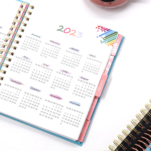 Journal personnalisé populaire spirale or couverture rigide planificateur d'objectif budgétaire A4 A5 impression personnalisée avec coin en <span class=keywords><strong>métal</strong></span> - Product Image 3