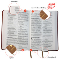 Bible espagnole catholique de luxe avec bords dorés, couverture en cuir véritable, en espagnol, français et anglais, Bible personnalisée