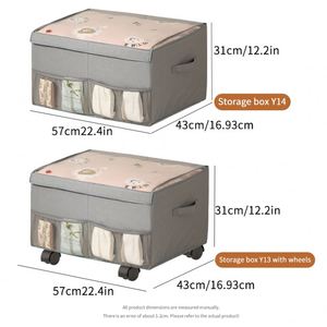 Nouveau bac de rangement pliable en tissu 2026, haute qualité, en Oxford 600D, pour vêtements de garde-robe, avec couvercle en PVC imperméable - Product Image 3