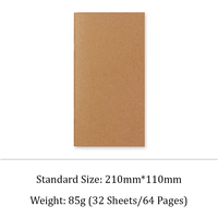 Recharges de carnet de voyage, journal ou agenda vintage en papier kraft Daurin 100 g/m² avec pages intérieures originales