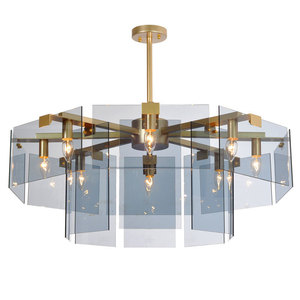 Zeal Lighting Lámpara colgante de granja moderna de alta calidad Diseño nórdico de vidrio gris ahumado con función de altura ajustable - Product Image 1