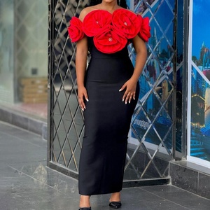 chinese dress ladies Classy Women Chiffon Dresses Beading Ruffles Pleated Dress Plus Size 3   DMI Store