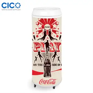 CE ROHS ticari 77L soğuk içecek içecek buzdolabı yuvarlak varil soğutucu