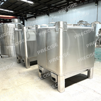 Cuve de Fermentation Carrée en Acier Inoxydable 304 pour Vin Rouge avec Plaque de Refroidissement à Alvéoles, Longue Durée de Vie