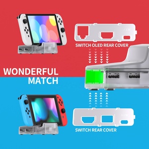 LED Version Clear AiryDocky DIY Kit <b>Replacement</b> Shell Case with IR <b>Remote</b> <b>Control</b> for Nintendo Switch & Switch OLED Dock - Product Image 2