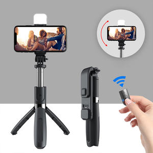 Perche à <span class=keywords><strong>selfie</strong></span> pliable en acier inoxydable de 1024 mm avec lumière LED de beauté, gradation à 6 niveaux, trépied mini flexible sans fil pour vidéo à 360° - Product Image 6
