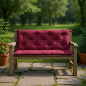 Juego de 2 cojines rectangulares para banco de jardín, color rojo vino, acolchados, resistentes al agua, extraíbles, lavables, para uso en todas las estaciones - Product Image 2