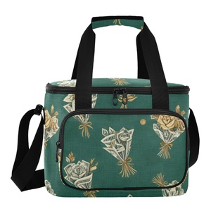 Hawaiian Custom Green Print Large Capacity Waterproof Insulated Cooler <b>Bags</b> Thermal Tote <b>Lunch</b> <b>Bag</b> for Women Men - Product Image 1