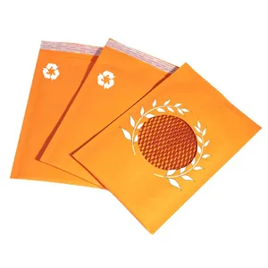 100% biyobozunur mailers kurye çantası kraft kağıt kabarcık petek wrap yastıklı zarf oluklu kağıt tampon kurye çantası