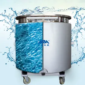 Double Cooling Tank Stainless Steel Jacketed Mobile Pulling Cylinder Resin Glue Jacketed Circulating Cooling Mixing Drum