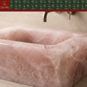 <span class=keywords><strong>Lavabo</strong></span> Rectangular de Mármol <span class=keywords><strong>Rosa</strong></span> Cuarzo de Lujo GOLDKING para Baño, Hotel, Villa, <span class=keywords><strong>Lavabo</strong></span> de Piedra Personalizado - Product Image 3