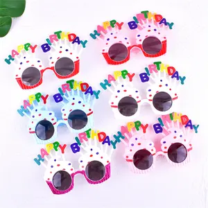 Vendita calda Happy Birthday Party Novel occhiali da sole Sweet Cream Cake Glasses For Kids and Adults Birthday Celebration supplies