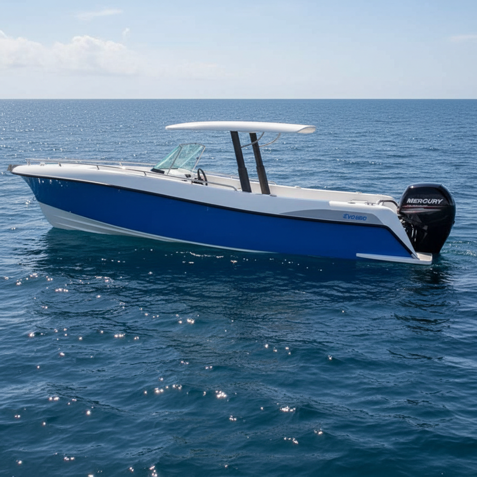 6.6m Fiberglass Sports Fishing Yachts with Outboard Engine-High-Speed ...
