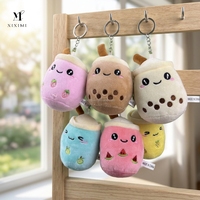 Vente chaude 10CM Petit Doux Boba En Peluche Dessin Animé Kawaii Fruits Lait Bulle Thé Café Peluches Juguete Sac En Peluche Porte-clés