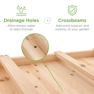Lit de jardinage surélevé en bois pour l'extérieur Boîte de plantation surélevée Légumes Fleur Herbe Jardin Lits en bois - Product Image 6