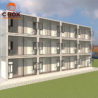 Cbox Appartement Studio à 3 étages, Maison Modulaire Préfabriquée Démontable en Conteneur, Type Flat-Pack, pour un Logement Individuel sur Plusieurs Niveaux
