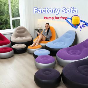 Modern açık şişme PVC akın çekyat yeni taşınabilir katlanabilir Recliner ayak pompası yatak odası oturma odası hastane kullanımı için - Product Image 3