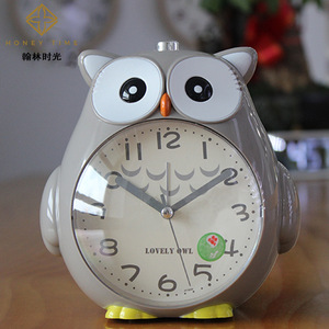 Lindo búho de dibujos animados doble música despertador para niños y estudiantes mesita de noche silencioso segundo barrido luz nocturna reloj despertador - Product Image 3