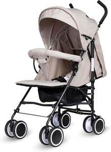 Đơn giản Màu xám Xe đẩy có thể ngồi và nằm với lớn tán trong ống sắt khung ô Xe đẩy giỏ hàng ánh sáng cho du lịch sử dụng - Product Image 3