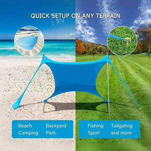 비치 텐트 태양 대피소 슈퍼 방풍 대형 야외 휴대용 그늘 캐노피 샌드백 가족 여행 방수포 - Product Image 2