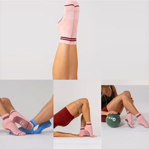 Verified Pilates <strong>Socks</strong> Manufacturer Custom New Design Jacquard Brand Logo Sticky Grip Rubber Non Slip Custom Pilates <strong>Socks</strong> - Product Image 2