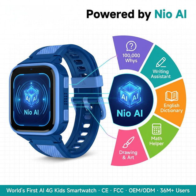 4G AI Kids Smart Watch Android Global SIM Card GPS LBS WIFI Tracking Class Mode SOS IP68 AMOLED Square Voice Video Call