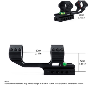 ขาตั้งกล้อง BANGBANG สำหรับรางแบบ Dovetail ขนาด 20 มม./11 มม. ความสูงตรงกลาง 1.65 นิ้ว พร้อมการปรับระดับแนวนอนสำหรับท่อขนาด 30 มม./1 นิ้ว - Product Image 3