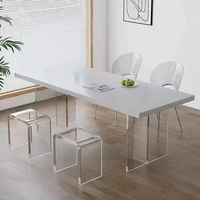 Table de salle à manger de meubles de restaurant en bois de marbre acrylique