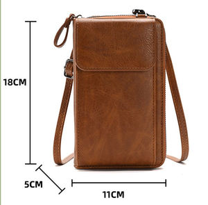 HUALIAN alla moda in pelle PU piccola borsa porta cellulare a tracolla in tinta unita Mini portafoglio per telefono per le donne - Product Image 4