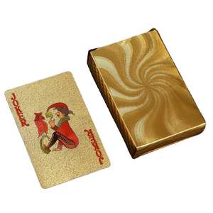 Cartas de Juego con Lámina Dorada OEM, con Logotipo Personalizado y Servicio de Diseño para Cajas de Regalo de Casinos Familiares, Resistentes al Agua - Product Image 1