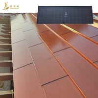 Tuiles solaires de toit en verre BIPV bifacial en silicium monocristallin incurvé, triple courbe rouge