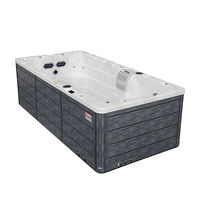 Spa de nage extérieur à double zone sur pied, bain à remous et piscine avec fonction de massage tourbillon et filtre, installation incluse