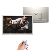 Pro Bingkai Foto Digital Wifi 32 Inci, Bingkai Foto Digital Android dengan Pengendali Jarak Jauh, Kalender Video Musik, Kartu SD, Dapat Dipasang Di Dinding
