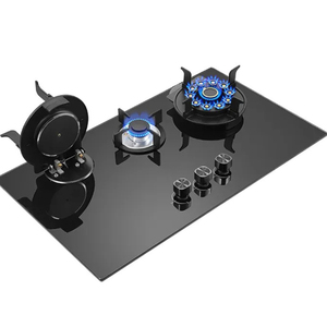 Stufa a Gas per uso domestico con fornello in vetro temperato a conchiglia a disco magico a tre occhi a risparmio energetico - Product Image 1