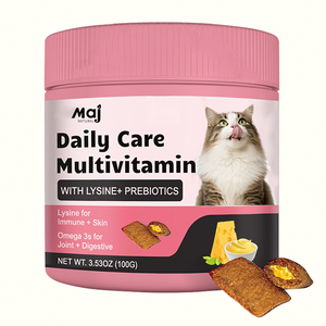 Golosinas Masticables Multivitamínicas Crujientes y Cremosas para Gatos OEM, para la Salud Inmunológica, Apoyo Articular, Vitaminas con Lisina y Probióticos - Product Image 1