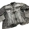DIZNEW OEM men clothes Casual Jacket Custom summer oversized breathable black wash jeans jacket for men