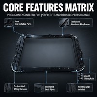 Ensemble de cadre de toit ouvrant panoramique standard OE compatible avec Tiguan L, cadre de remplacement avec système de câblage sur rail préinstallé