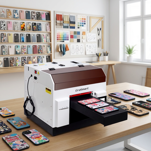 Imprimante à plat UV A4 pour coques <span class=keywords><strong>de</strong></span> téléphone, mini DIY, stylos, cartes d'identité, CD, PVC, verre, cuir, métal, bois, LED, jet d'encre - Product Image 1