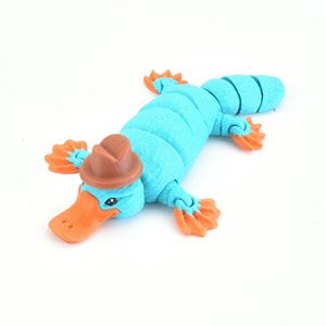 Figurine d'oiseau-au-bec imprimée en 3D avec chapeau, articulations magnétiques, jouet de collection, décoration - Product Image 1