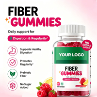 Gomitas de Fibra Dietética con Sabor a Frambuesa y Limón, Favorecen la Digestión, la Salud Intestinal y la Regularidad, 60 Unidades, Suplemento Dietético