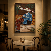 Peinture à l'huile sur toile 100% peinte à la main, style cowboy rétro haut de gamme, épaisseur impasto, pour décoration de salon et chambre à coucher