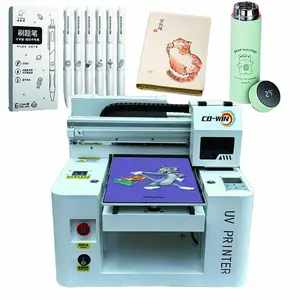 Small Size UV LED Flatbed Printer Automatic A3 3050 UV Printing Machine Mobile Cover Ceramic Rotary Bottle Metal Glass Print