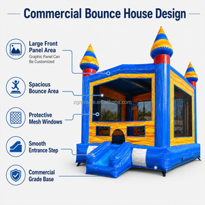 Château gonflable commercial bleu et orange <span class=keywords><strong>pour</strong></span> enfants, idéal <span class=keywords><strong>pour</strong></span> les fêtes et événements de location - Product Image 2