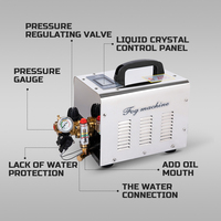 Machine de Brumisation Haute Pression 120W, Débit d'Eau 0,3L/min, Pulvérisateur d'Eau en Acier/Métal pour Jardin, Machine à Brouillard, Arroseur pour Fermes