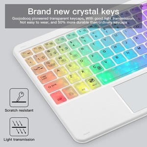 <span class=keywords><strong>Tastiera</strong></span> <span class=keywords><strong>Bluetooth</strong></span> Wireless <span class=keywords><strong>con</strong></span> Tasti Trasparenti Sensibili al Tocco, Illuminazione RGB, Controllo Intelligente e Set <span class=keywords><strong>Tastiera</strong></span> e <span class=keywords><strong>Mouse</strong></span> BT - Product Image 5