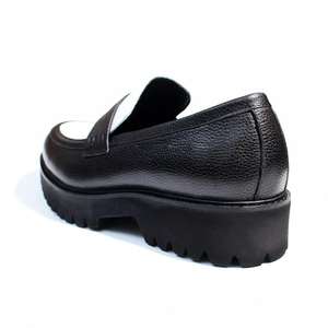 Chaussures habillées en cuir de vachette souple à tige haute, chaussures Oxford décontractées contrastées noir et blanc pour hommes, taille 39-46, vente en gros du fabricant - Product Image 5