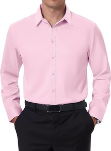 Camisa blanca de manga larga con botones para hombre, traje de negocios informal para el trabajo, ropa sin hierro con cuello antiarrugas, tallas grandes, Primavera - Product Image 4