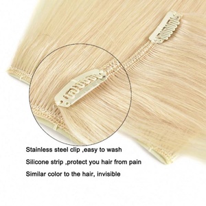 Extensiones de Cabello Humano con Clip, Doble Trama, 100% Remy Virgen, Ombre Brasileño, Liso, Rubio, Extensiones de Cabello con Clip, 100% Cabello Humano - Product Image 4